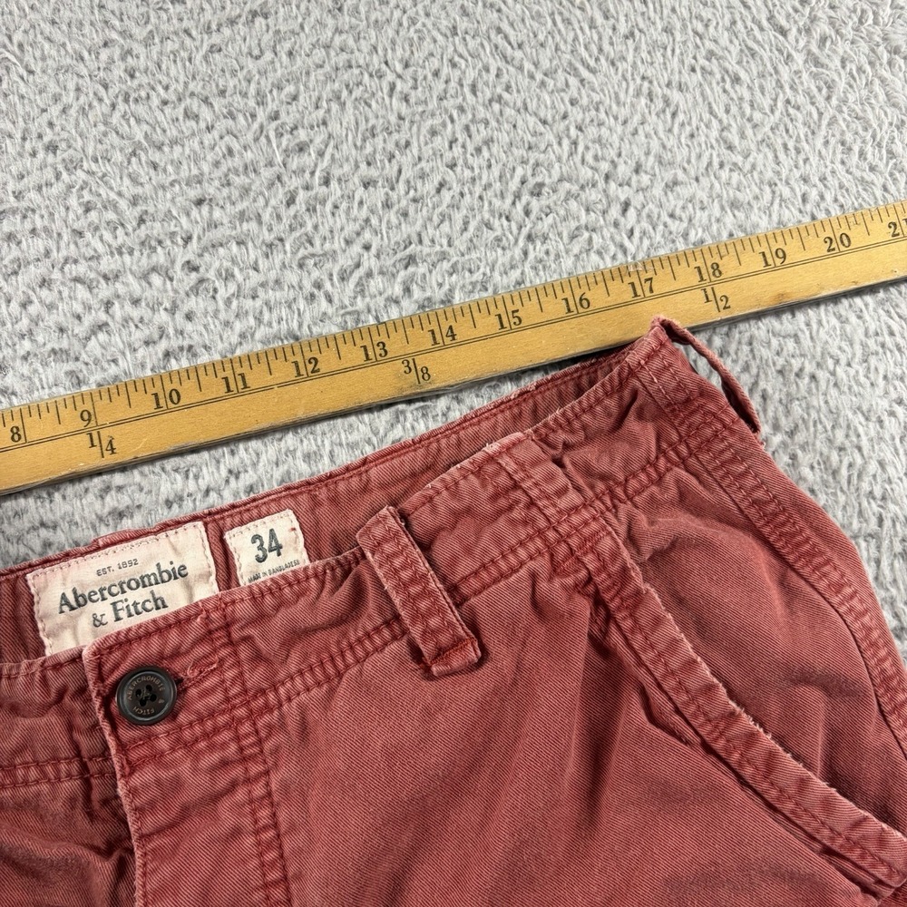 Abercrombie & Fitch Chino Shorts Mens 34 Burnt Red 9" Inseam Board Shorts - Picture 6 of 12